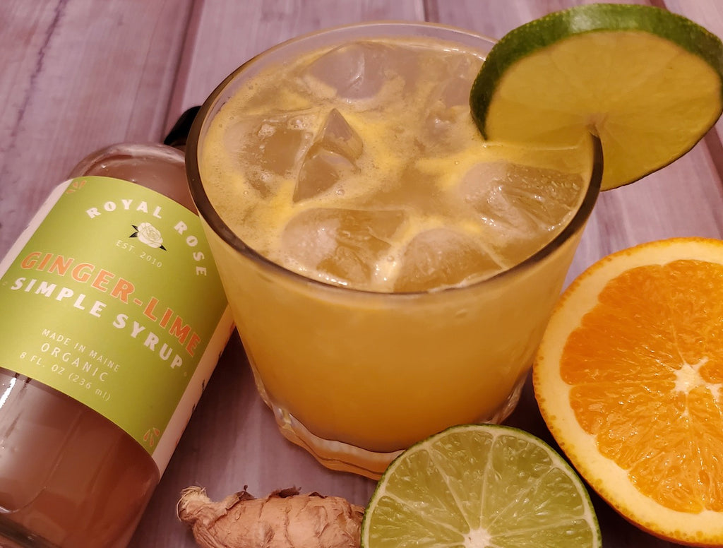 Not your average ginger spirit free drink with royal rose organic ginger lime simple syrup