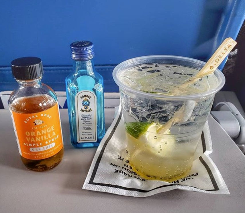 Orange Vanilla Collins at 30,000ft – Royal Rose Syrups