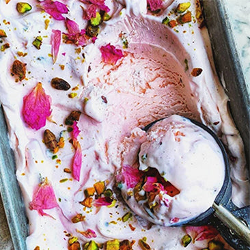 Pistachio Rose “No Churn” Ice Cream