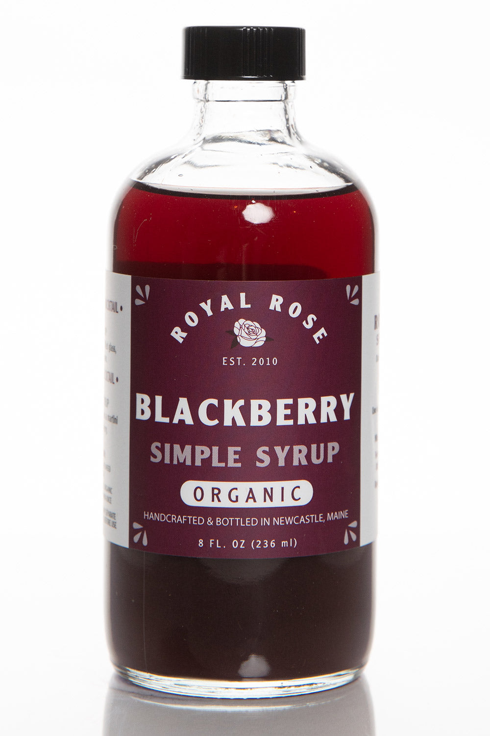 Royal Rose Blackberry Syrup 8oz Front View of Label