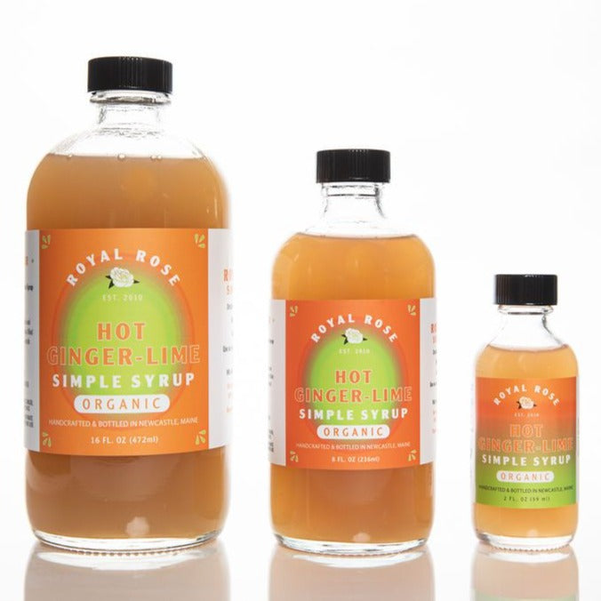 Hot Ginger Lime Simple Syrup 2oz, 8oz and 16oz units compared. 